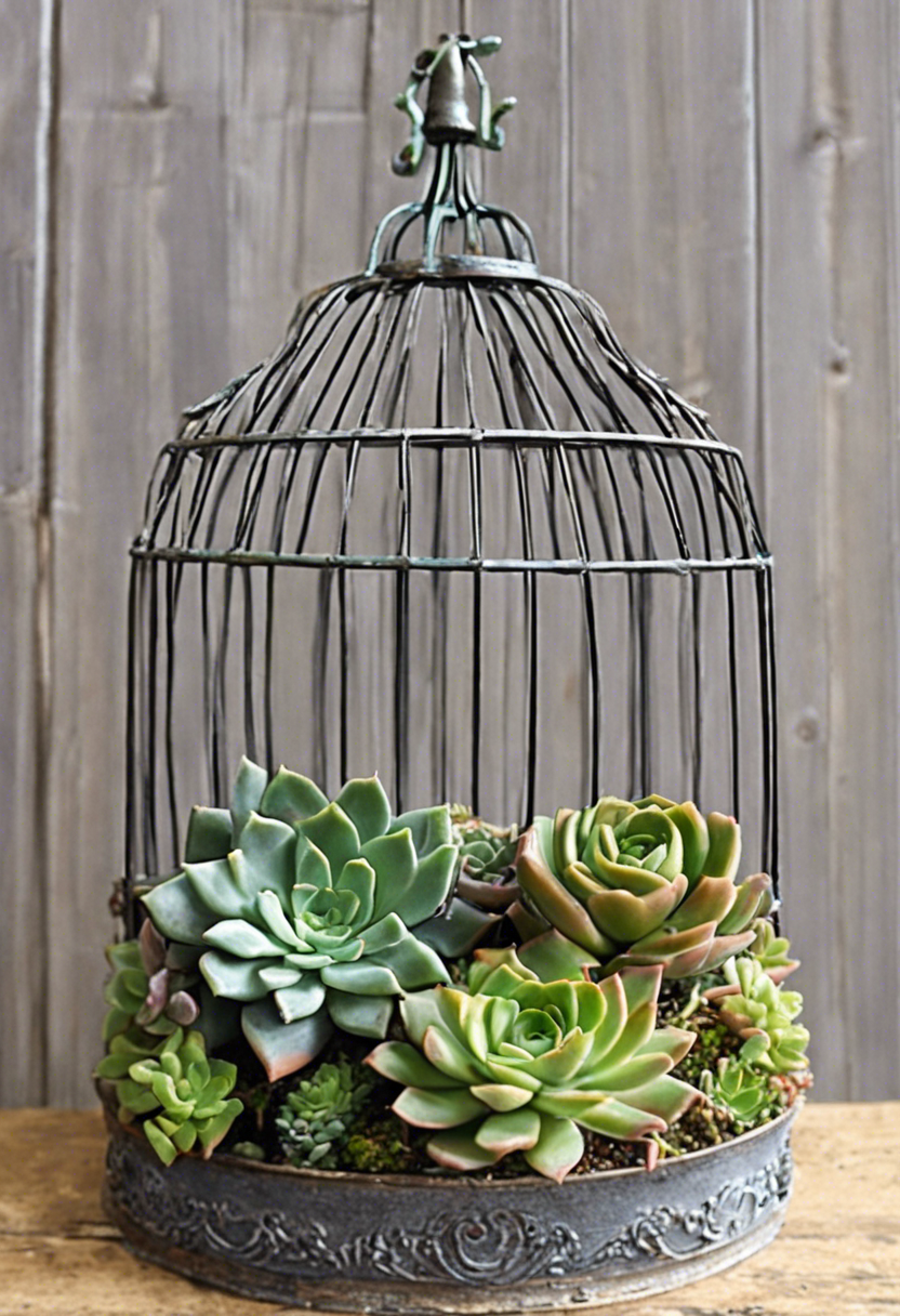 Succulent Birdcage Planter Ideas