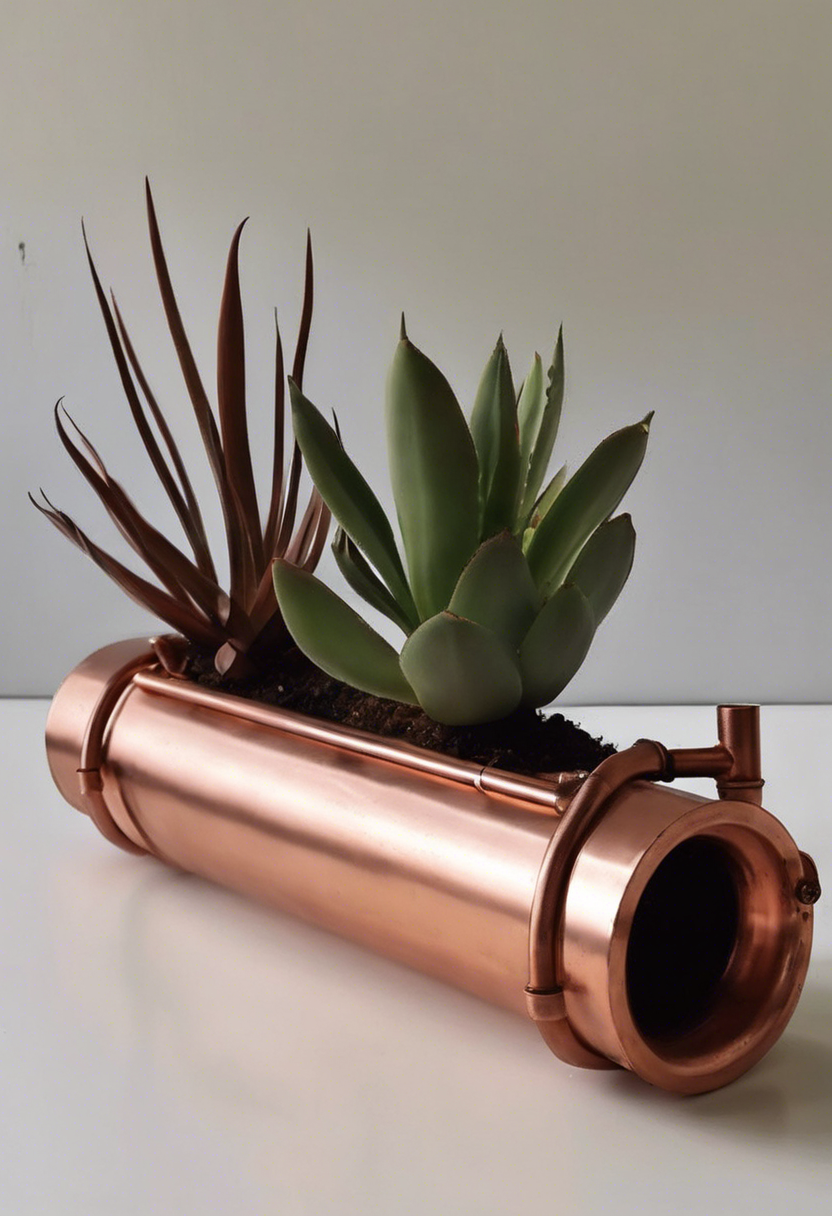 Succulent Copper Pipe Planter Ideas