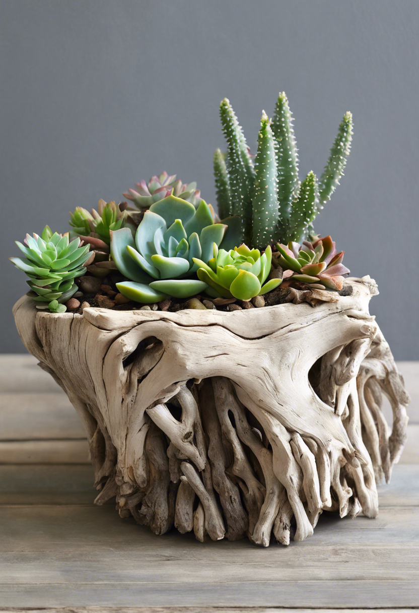 Succulent Driftwood Planter Ideas