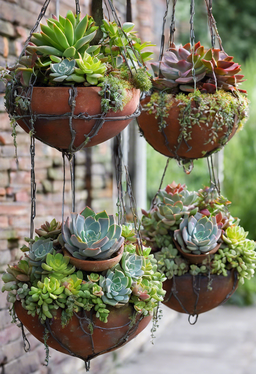 Succulent Hanging Baskets Ideas