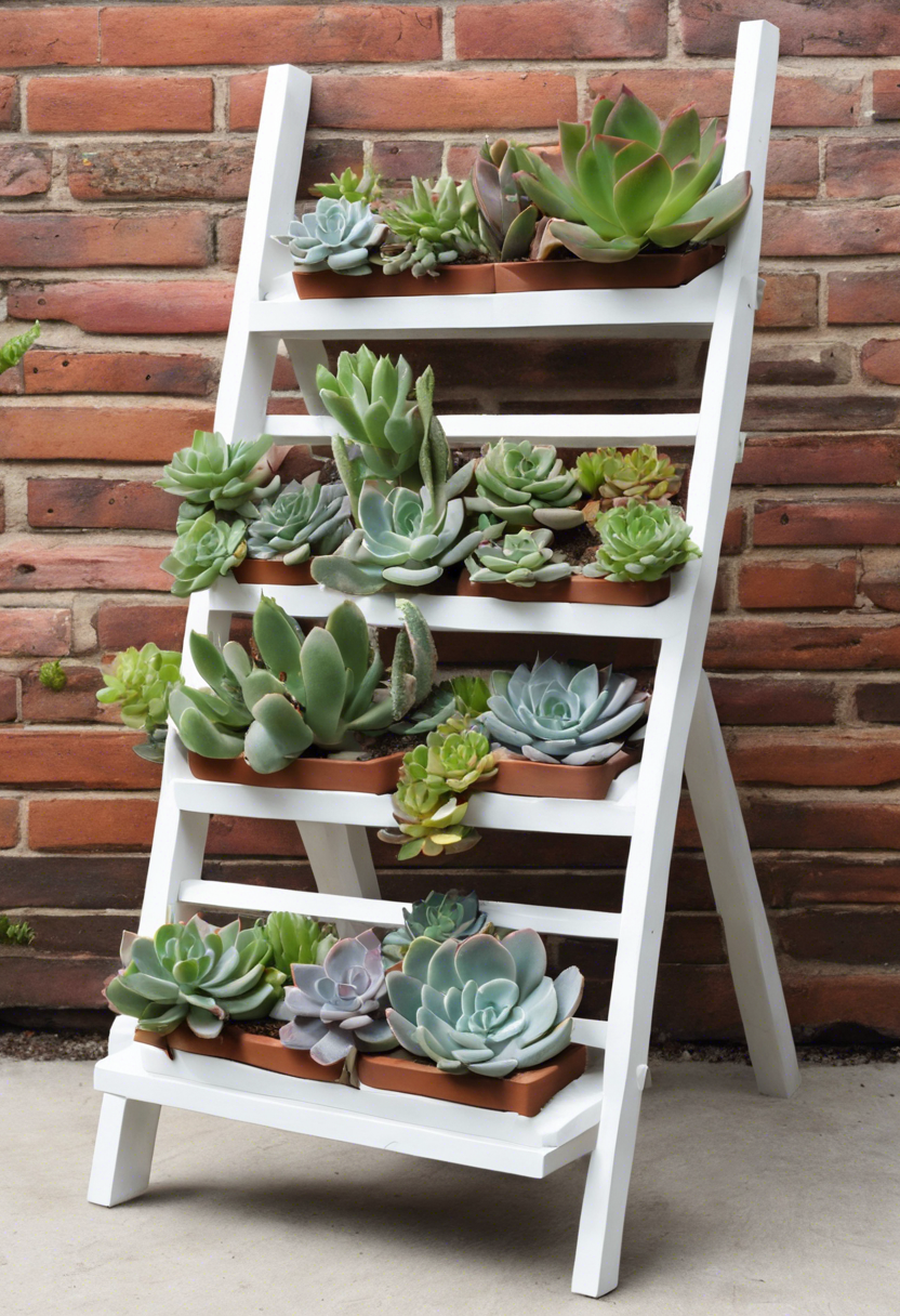 Succulent Ladder Planter Ideas