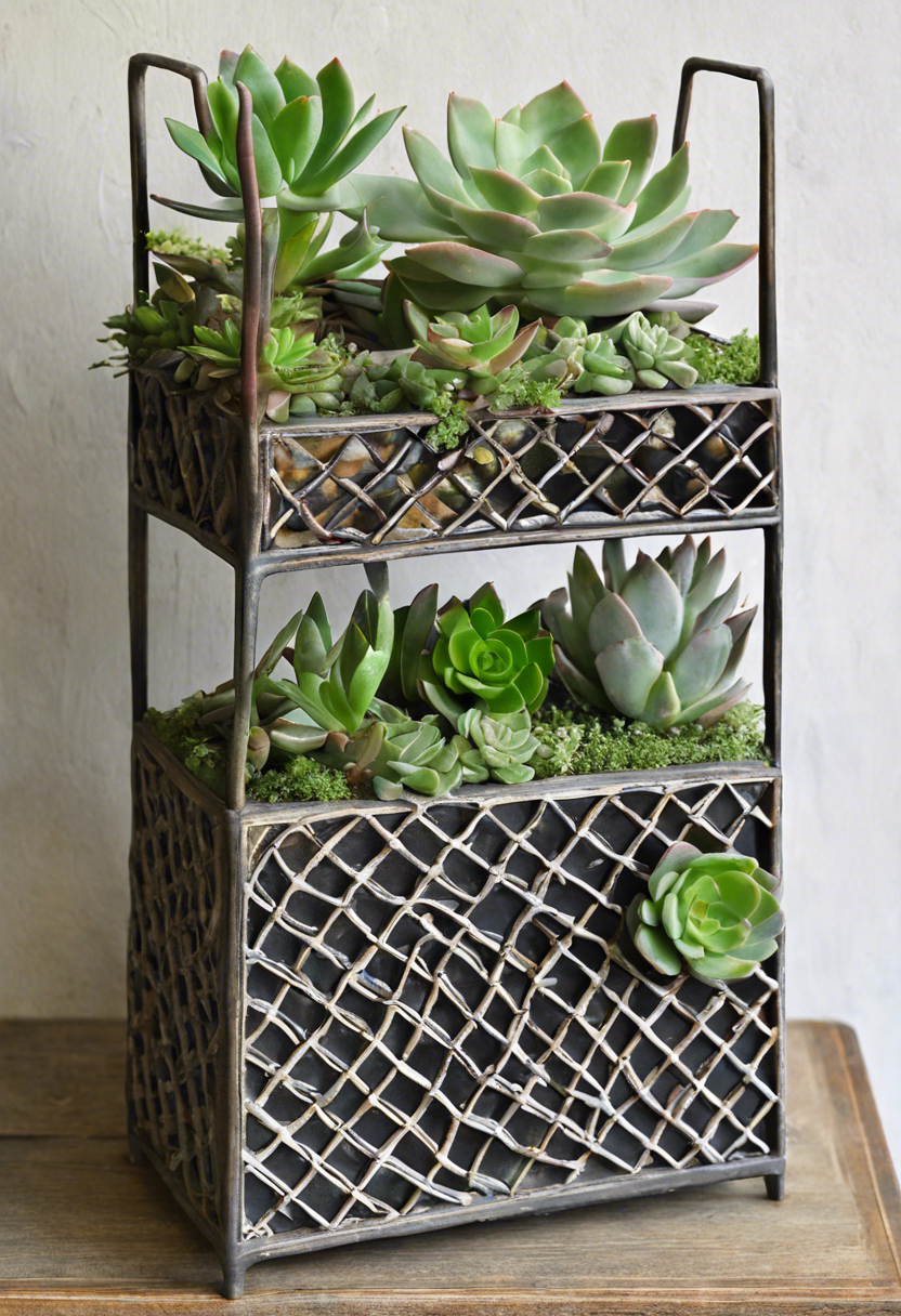 Succulent Lattice Planter Ideas
