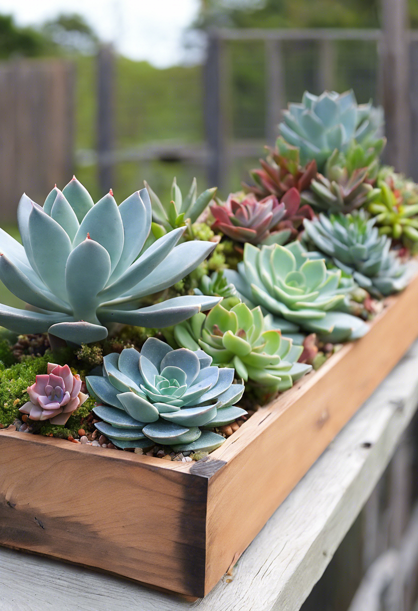 Succulent Rail Planter Boxes Ideas