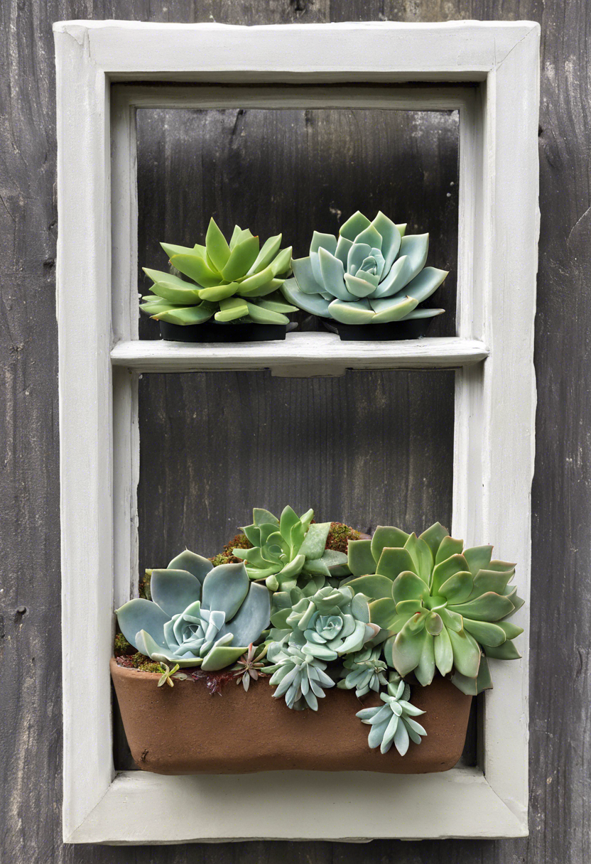 Succulent Window Frame Planter Ideas