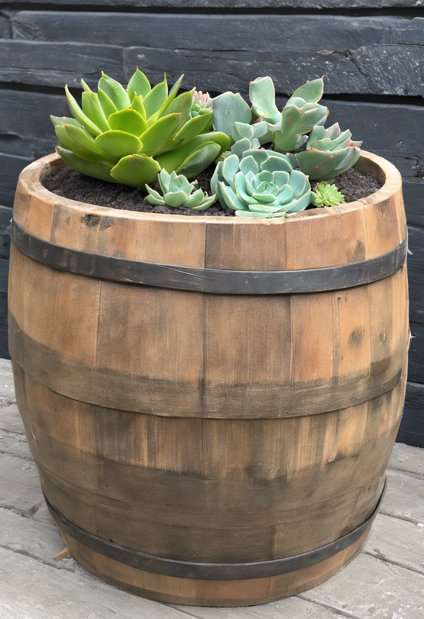 BBQ Succulent Barrel Planter