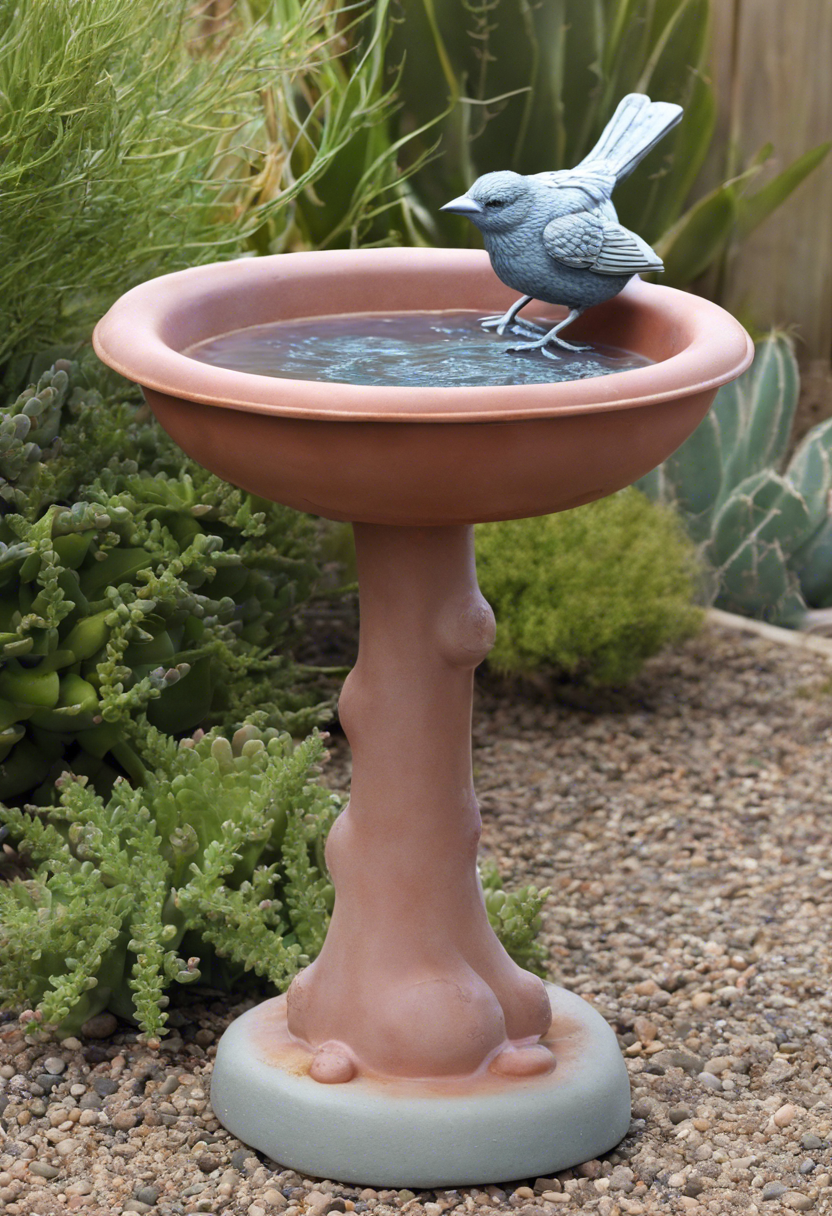 BBQ Succulent Bird Bath