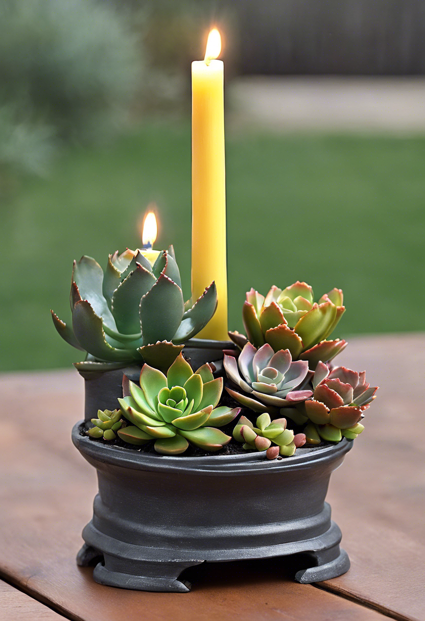BBQ Succulent Candle Holders