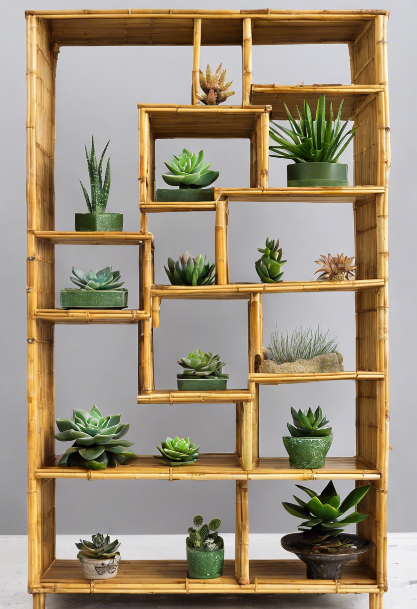 Bamboo Bookcase for Succulents