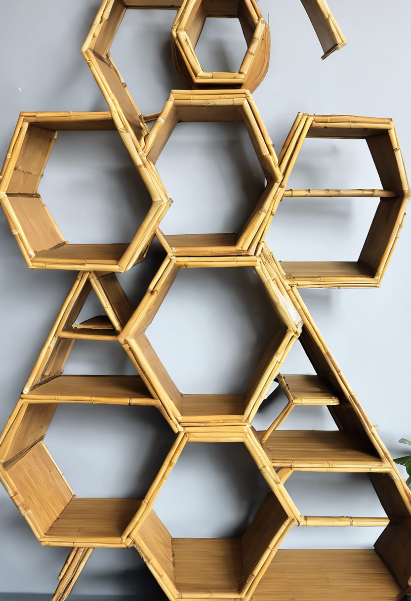 Hexagonal Bamboo Shelves
