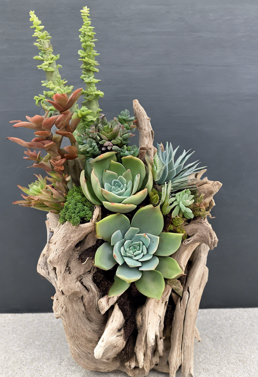 Succulent Driftwood Arrangement
