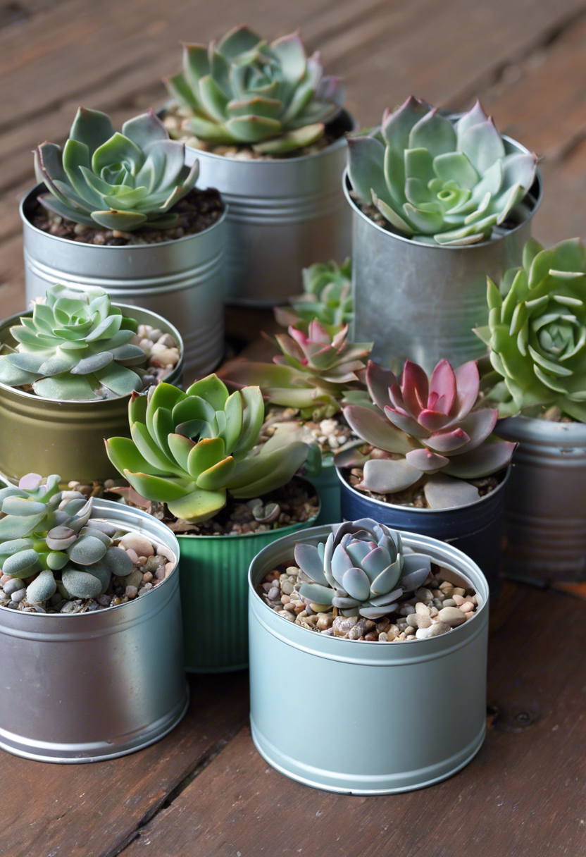 Succulent Tin Can Pots