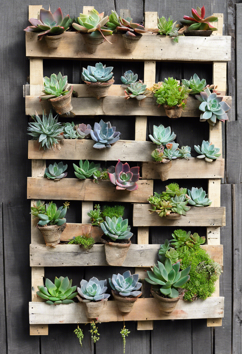 Succulent Vertical Pallet Garden