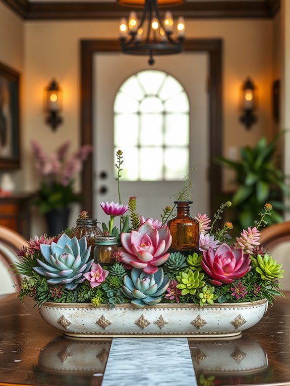 Elegant Dining Table Setup Succulent Arrangement Ideas Elegant Dining Table Setup Succulent Arrangement Ideas