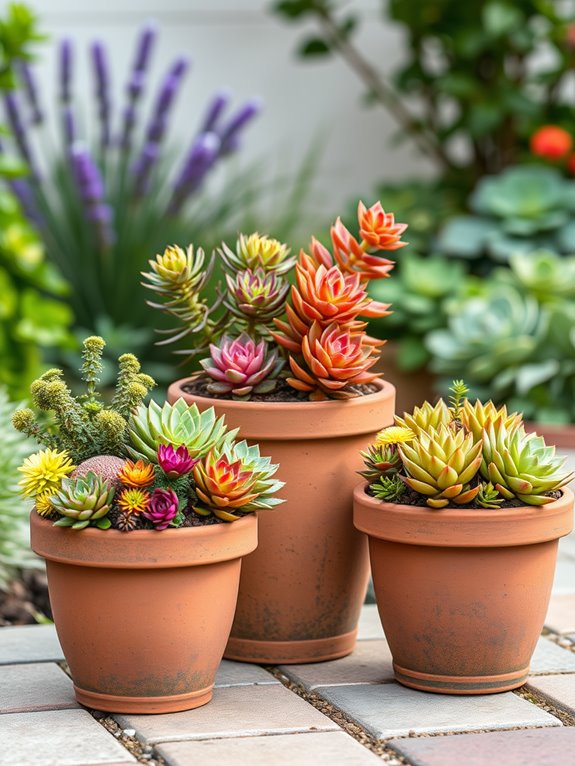 Three Terracotta Flower Pots Succulent Arrangement Ideas Three Terracotta Flower Pots Succulent Arrangement Ideas