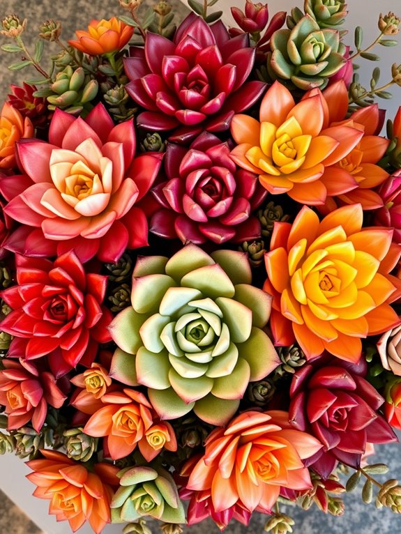 Vibrant Hues Showcase Warmth Succulent Arrangement Ideas Vibrant Hues Showcase Warmth Succulent Arrangement Ideas